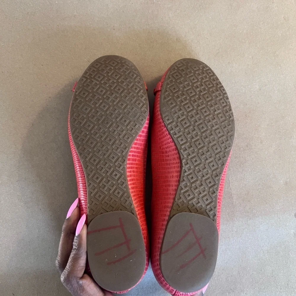 Tory Burch Mini Miller Ballet Flat Melon Micro Tejus Lizard embossed women's 5M